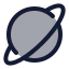 Saturn icon with duotone rounded style