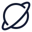 Saturn icon with stroke rounded style