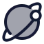 Saturn icon with duotone rounded style
