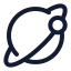 Saturn icon with stroke rounded style