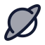 Saturn icon with duotone rounded style