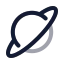Saturn icon with twotone rounded style
