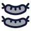 Sausage icon with duotone rounded style