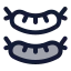 Sausage icon with duotone standard style