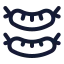 Sausage icon with stroke rounded style