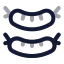 Sausage icon with twotone rounded style