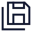 Saveall icon with stroke sharp style