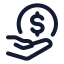 Savemoneydollar icon with stroke rounded style