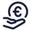 Savemoneyeuro icon with stroke rounded style