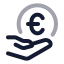 Savemoneyeuro icon with twotone rounded style