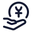 Savemoneyyen icon with stroke rounded style