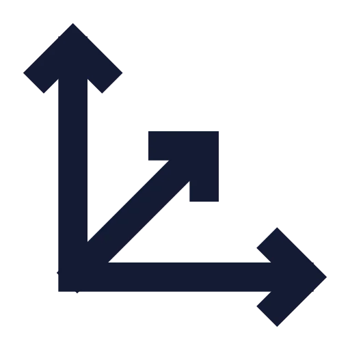 Scale 3 D Icon in Solid Sharp style