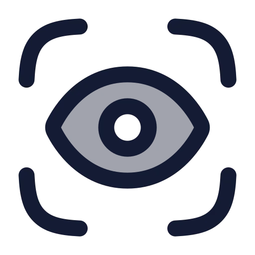 Scan Eye Icon in Duotone Rounded style