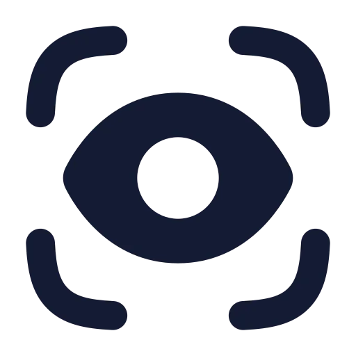 Scan Eye Icon in Solid Rounded style