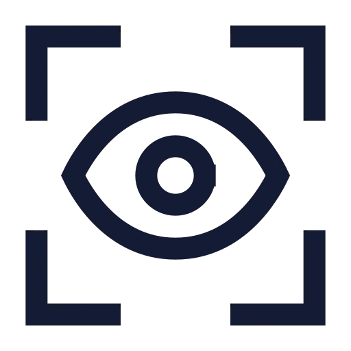 Scan Eye Icon in Stroke Sharp style