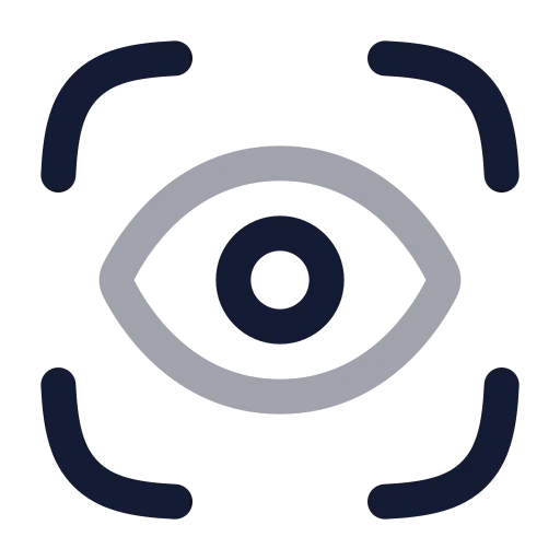 Scan Eye Icon in Twotone Rounded style