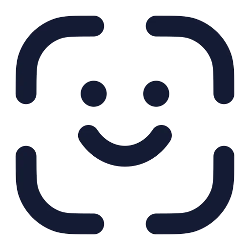Scan Face Icon in Solid Rounded style