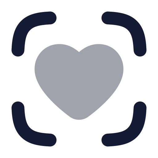 Scan Heart Icon in Bulk Rounded style