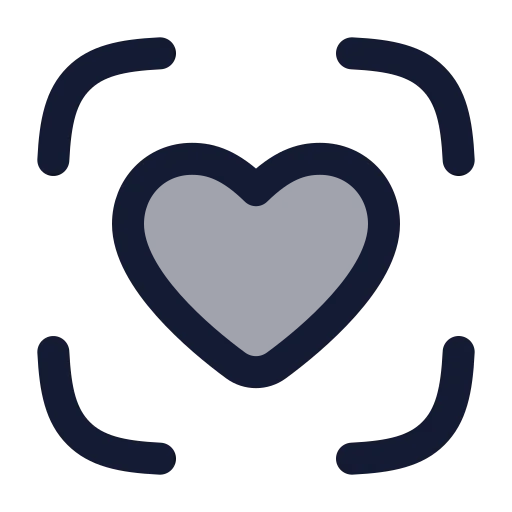 Scan Heart Icon in Duotone Rounded style