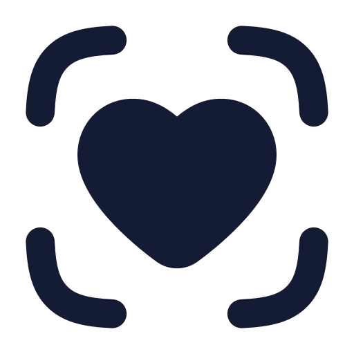 Scan Heart Icon in Solid Rounded style