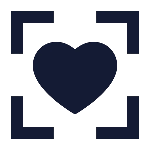 Scan Heart Icon in Solid Sharp style
