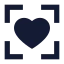 Scanheart icon with solid sharp style