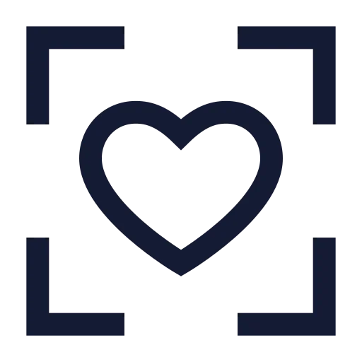 Scan Heart Icon in Stroke Sharp style