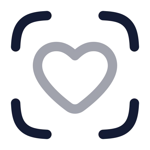 Scan Heart Icon in Twotone Rounded style