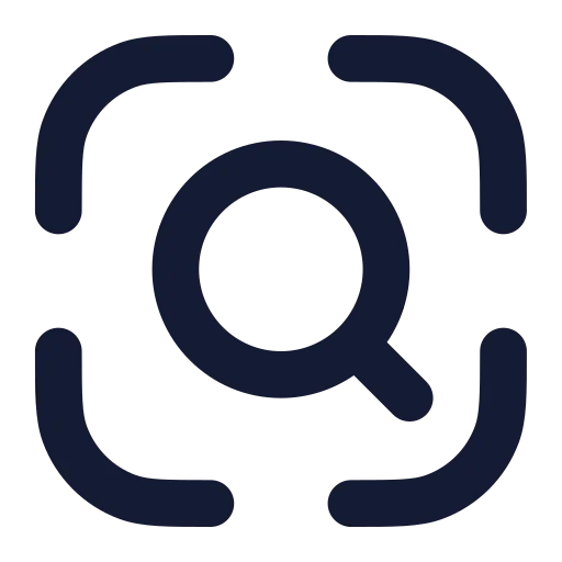 Scan Search Icon in Solid Rounded style