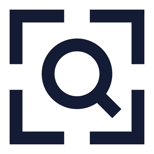 Scan Search Icon in Solid Sharp style