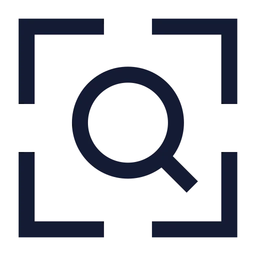 Scan Search Icon in Stroke Sharp style