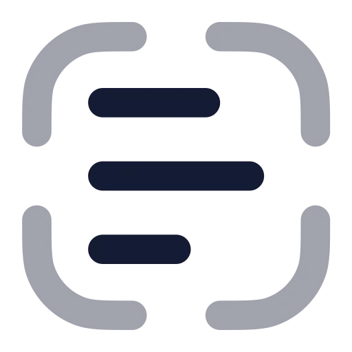 Scan Text Icon in Bulk Rounded style