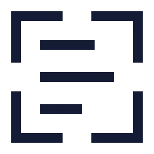 Scan Text Icon in Stroke Sharp style