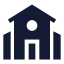 School icon with solid sharp style