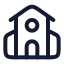 School icon with stroke rounded style