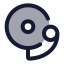 Schoolbell icon with duotone rounded style