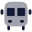 Schoolbus icon with bulk rounded style