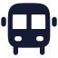 Schoolbus icon with solid rounded style