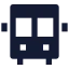 Schoolbus icon with solid sharp style
