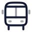 Schoolbus icon with twotone rounded style