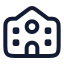 School icon with stroke rounded style