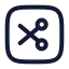 Scissor icon with stroke rounded style