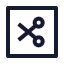 Scissor icon with stroke sharp style