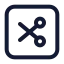 Scissor icon with stroke standard style
