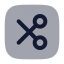 Scissorrectangle icon with bulk rounded style