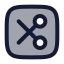 Scissorrectangle icon with duotone rounded style