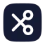 Scissorrectangle icon with solid rounded style