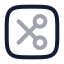 Scissorrectangle icon with twotone rounded style