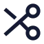 Scissor icon with solid sharp style