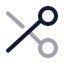 Scissor icon with twotone rounded style